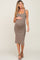 Taupe Knit Fitted Maternity Midi Dress