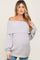 Silver Foldover Off Shoulder Maternity Sweater