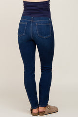 Navy Blue Basic Maternity Skinny Jeans