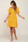 Yellow Floral Smocked Square Neck Ruffle Hem Dress