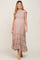 Mocha Smocked Ruffle Accent Tiered Maternity Maxi Dress