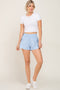 Light Blue Wrap Side Track Shorts