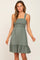 Olive Smocked Sleeveless Crepe Dress