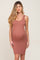Rust Rib Knit Sleeveless Maternity Dress