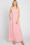 Pink Floral Sleeveless Maxi Dress