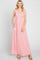 Pink Floral Sleeveless Maxi Dress