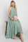 Sage Tiered High Neck Maxi Dress