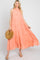 Peach Tiered High Neck Maxi Dress