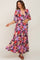 Navy Blue Floral Deep V-Neck Tiered Maternity Maxi Dress