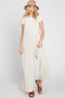 Beige Ribbed Wide Leg Jumpsuit