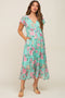 Mint Multi-Color Floral Maternity Maxi Dress