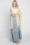 Sage Floral Tiered Maxi Skirt