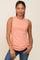 Peach Ribbed Round Hem Tank Top