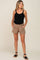 Taupe Gauze Double Layered Maternity Shorts