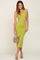 Lime Sleeveless Side Cutout Midi Dress