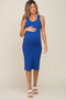 Royal Ribbed Sleeveless Fitted Maternity Dress