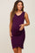 Plum Ruched Tulip Hem Maternity Dress