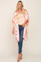Orange Printed Dolman Sleeve Coverup