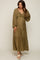Olive Ruched Front Cutout Back Tiered Maternity Maxi Dress