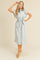 Sky Blue Button Down Flutter Sleeve Midi Dress