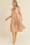 Peach Floral Button Down Midi Dress