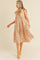 Peach Floral Button Down Midi Dress