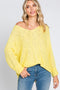 Yellow Chunky Knit Side Slit Sweater