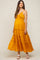 Yellow Gold Smocked Ruffle Tiered Maternity Maxi Dress