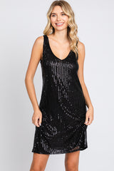 Black Sequin Sleeveless Maternity Dress
