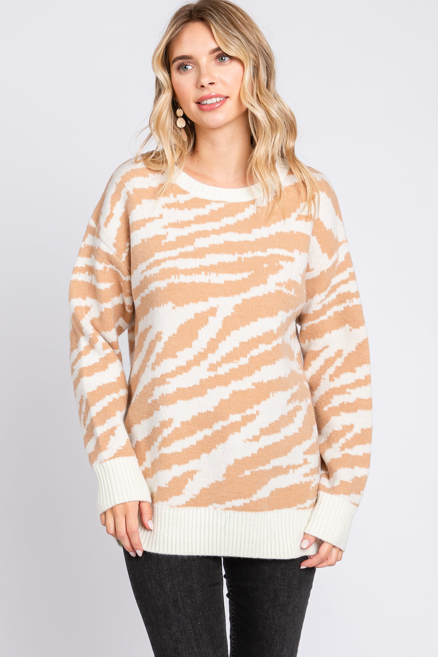 Taupe Animal Print Sweater