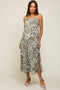 Olive Floral Side Slit Maternity Midi Dress