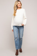 Ivory Basic Chunky Knit Maternity Sweater