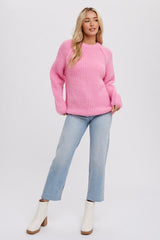 Pink Basic Chunky Knit Sweater