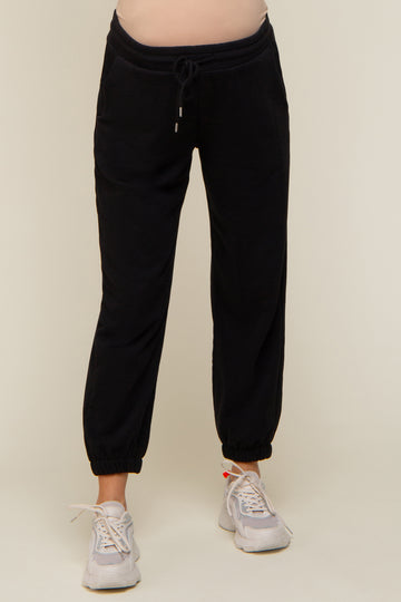 Black Drawstring Maternity Sweatpants