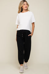 Black Drawstring Maternity Sweatpants