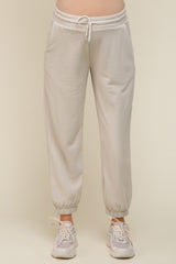 Grey Drawstring Maternity Sweatpants