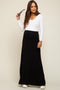 Black Front Tie Accent Maternity Maxi Skirt
