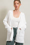 White Brushed Chenille Knit Cardigan