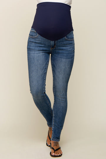 Blue Medium Wash Skinny Jeans