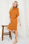 Camel Slouch Neck Dolman Midi Dress