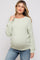 Mint Green Fuzzy Soft Knit Maternity Sweater