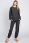 Charcoal Soft Knit Brushed Long Sleeve Lounge Set