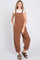 Mocha Front Pocket Knit Overalls