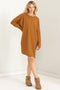 Brown Long Sleeve Shirt Dress