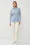 Blue Drawstring Hooded Sweater