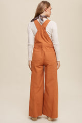 Rust Denim Retro Wide Opening Overalls