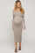 Taupe Rib Knit Off Shoulder Maternity Maxi Dress