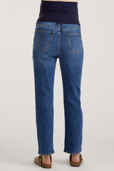 Medium Wash Skinny Straight Cropped Maternity Jeans