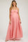 Peach Chiffon Sleeveless Cutout Front Maternity Maxi Dress