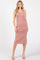 Mauve Sleeveless Ribbed Ruched Dress